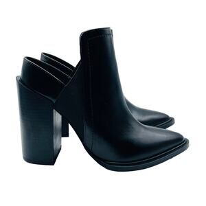 Zara Black Pointed Toe Heeled Ankle Boots Size 6